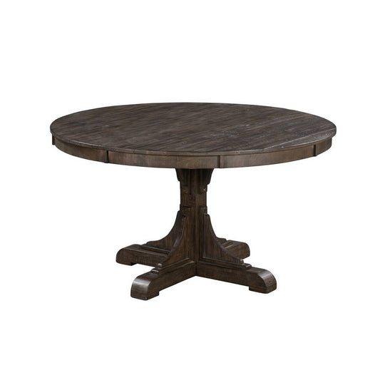 Crestview Collection Pembroke 54" x 54" x 30" Rustic Wood Tavern Woodwork Base Round Plantation Recycled Pine Dining Table