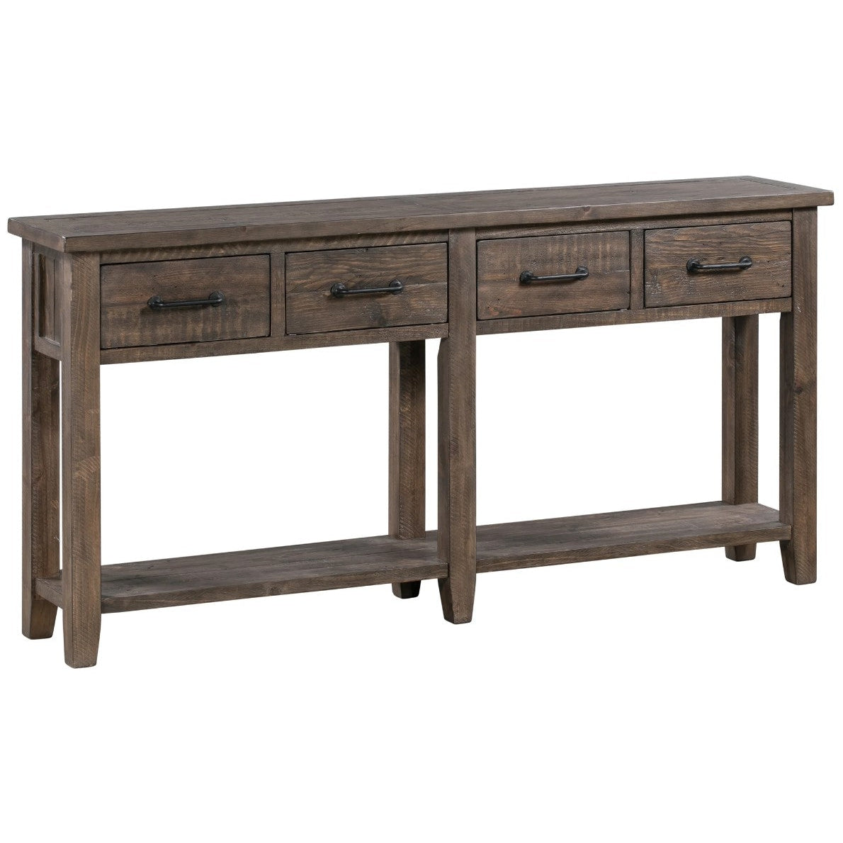 Crestview Collection Pembroke 68" x 14" x 34" 4-Drawer Rustic Plantation Recycled Pine Console In Tavern Finish