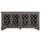 Crestview Collection Pembroke 72" x 16" x 34" 4-Door Traditional Distressed Gray Wood Plantation Recycled Pine Sideboard