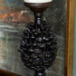 Crestview Collection Pine Bluff 17" & 19" 2-Piece Rustic Resin Candle Holder In Pinecone amd Walnut Finish