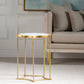 Crestview Collection Robyn 17" x 17" x 22" Modern Marble And Iron Accent Table In White and Gold Finish