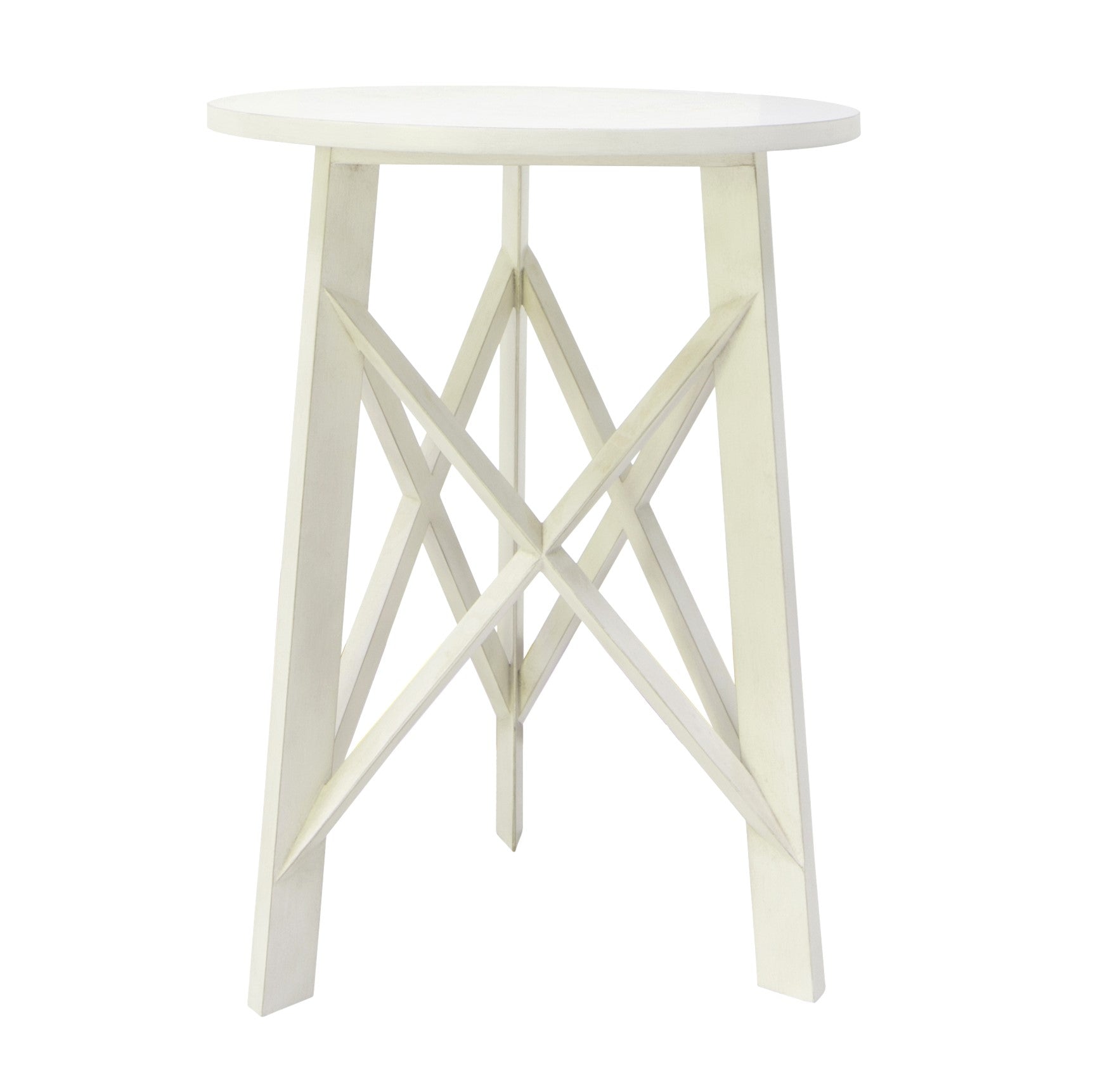 Crestview Collection Sanibel 20" x 20" x 26" Traditional Wood Accent Table In White Finish