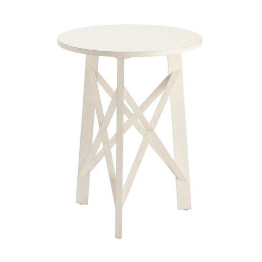 Crestview Collection Sanibel 20" x 20" x 26" Traditional Wood Accent Table In White Finish