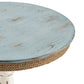 Crestview Collection Sea Isle 21" x 21" x 26" 2-Tone Coastal Wood And Rope Apron Accent Table In Distressed Blue and White Finish