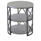 Crestview Collection Springfield 24" x 24" x 26" Traditional Metal And Wood Tiered Accent Table In Gray and Black Finish