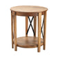 Crestview Collection Sutton Creek 23" x 23" x 25" Occasional Metal And Wood End Table In Natural Wood and Black Finish