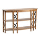 Crestview Collection Sutton Creek 54" x 18" x 32" Occasional Metal And Wood Console Table In Brown Wood Finish