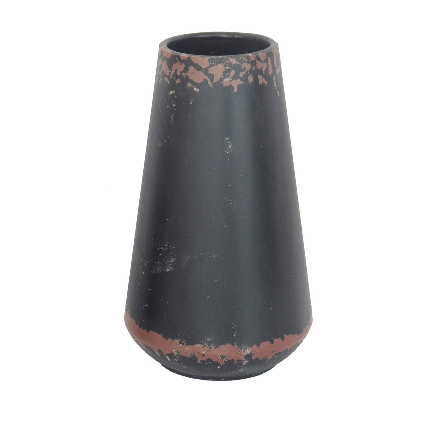 Crestview Collection Vase 2 8" x 14" Rustic Metal Vase In Rustic Black Finish