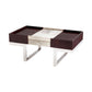 Cyan Design Curtis 43" x 24" x 18" Stainless Steel and Brown Coffee Table