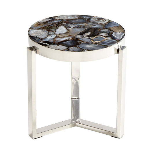 Cyan Design Geodance 17" Round Nickel Side Table