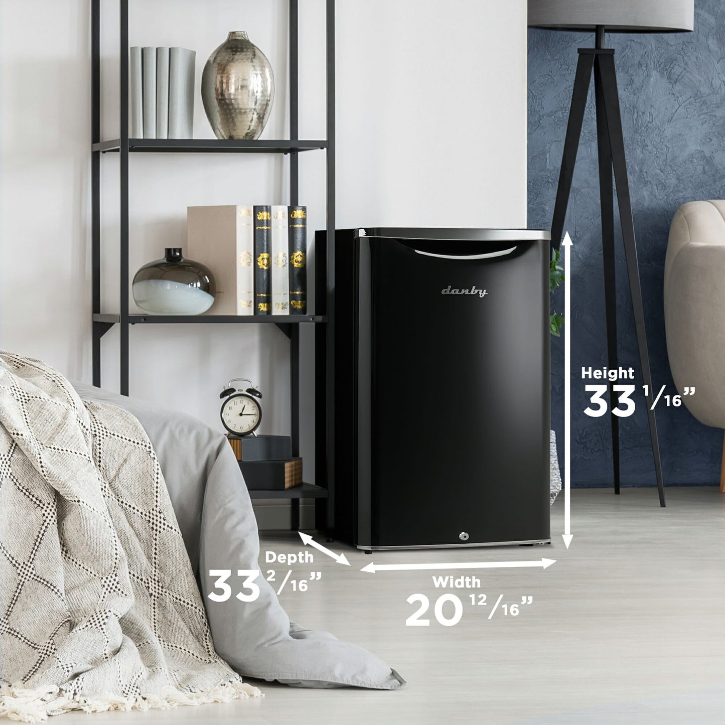 Danby 124L Midnight Black Retro Compact Fridge - DAR044A6MDB