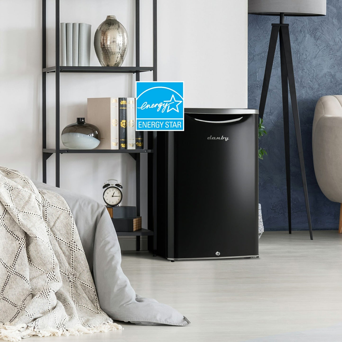 Danby 124L Midnight Black Retro Compact Fridge - DAR044A6MDB