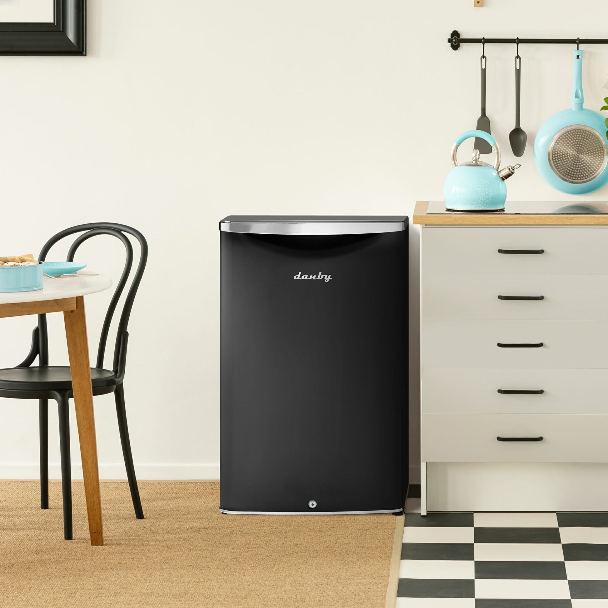 Danby 124L Midnight Black Retro Compact Fridge - DAR044A6MDB