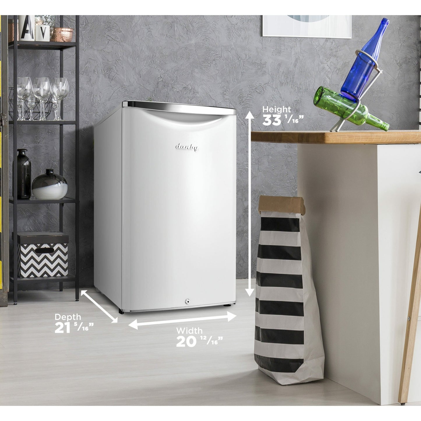 Danby 124L Pearl White Retro Compact Fridge - DAR044A6PDB