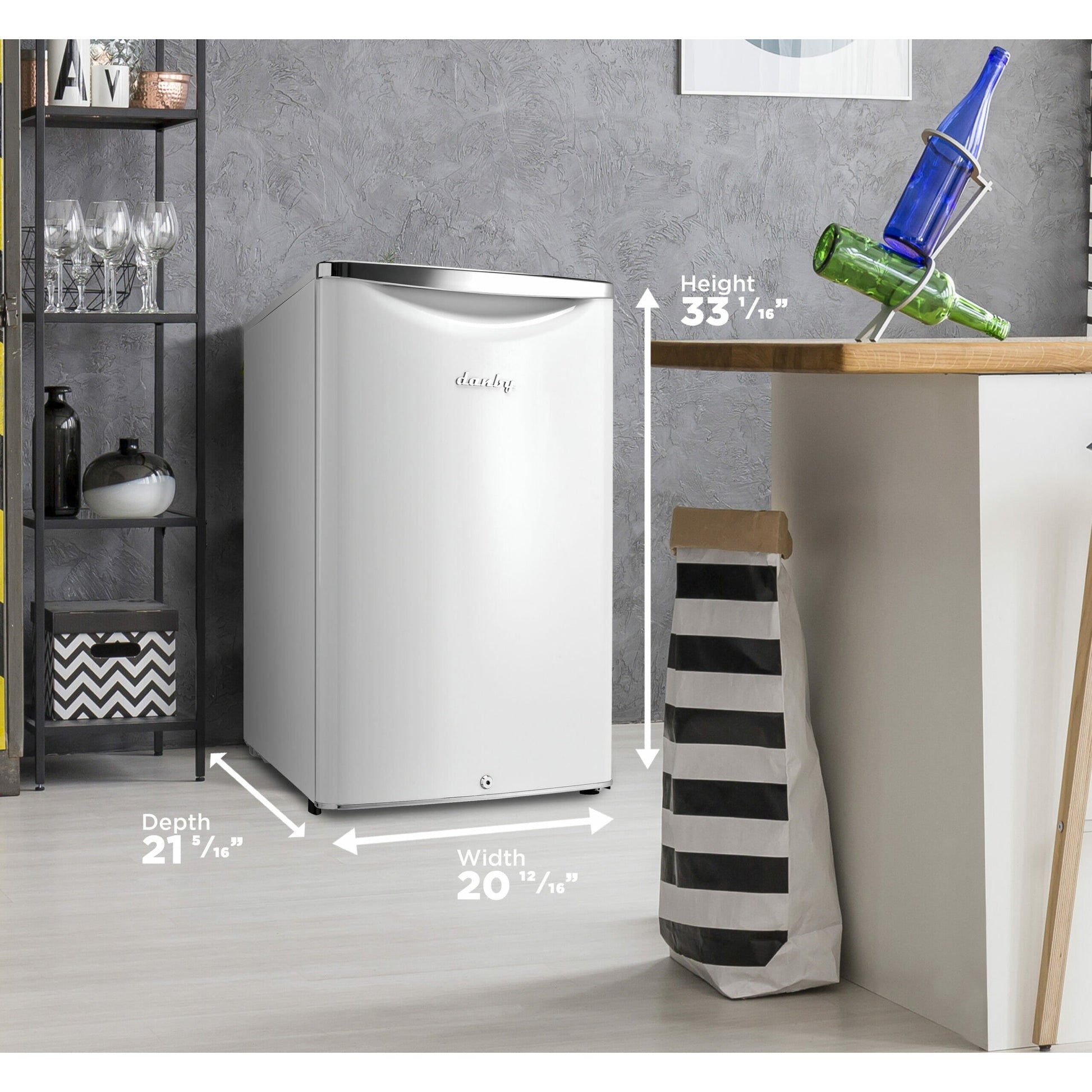 Danby 124L Pearl White Retro Compact Fridge - DAR044A6PDB