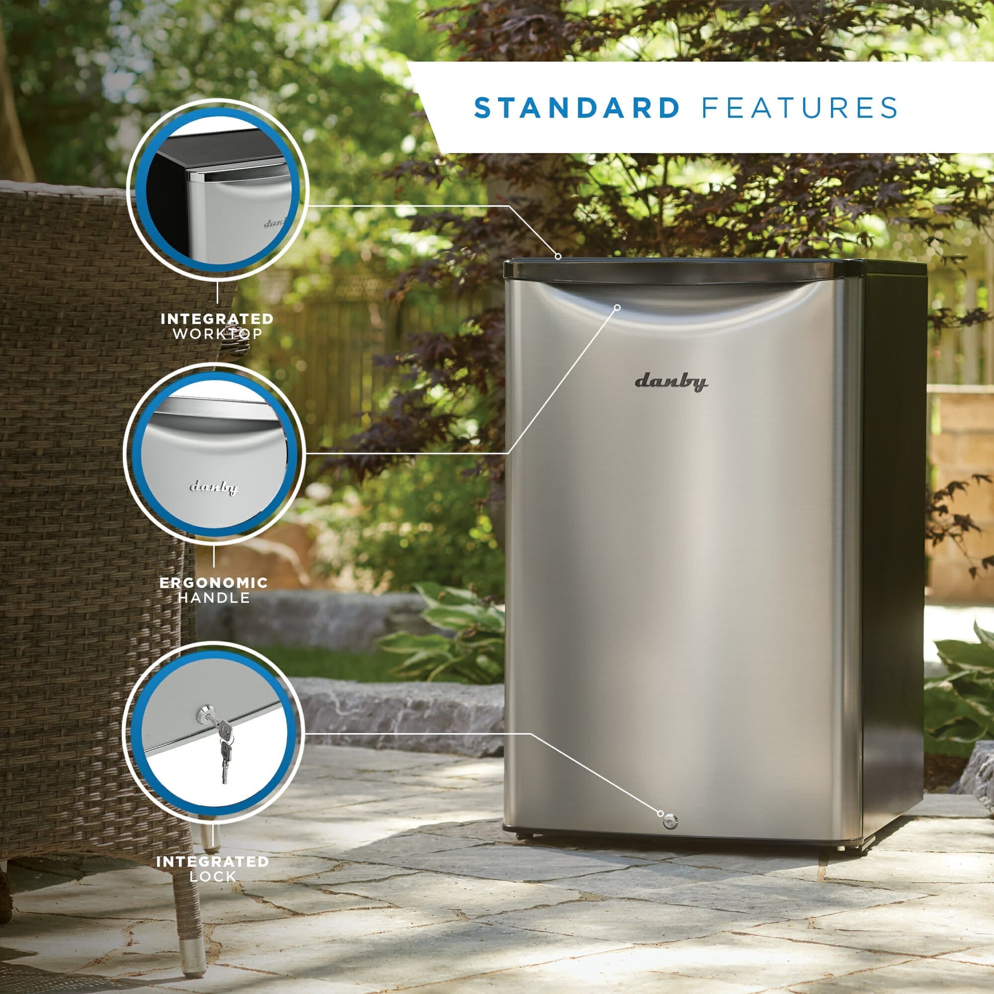 Danby 124L Stainless Steel Outdoor Fridge - DAR044A6BSLDBO