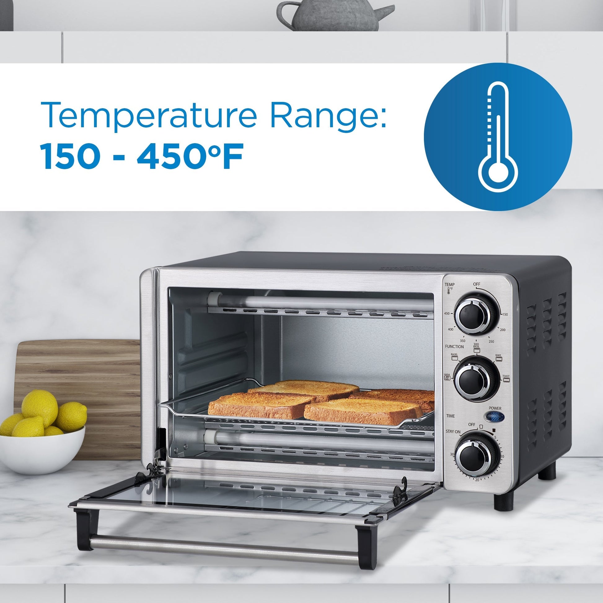 Danby 12L Stainless Steel 4-Slice Countertop Toaster Oven - DBTO0412BBSS