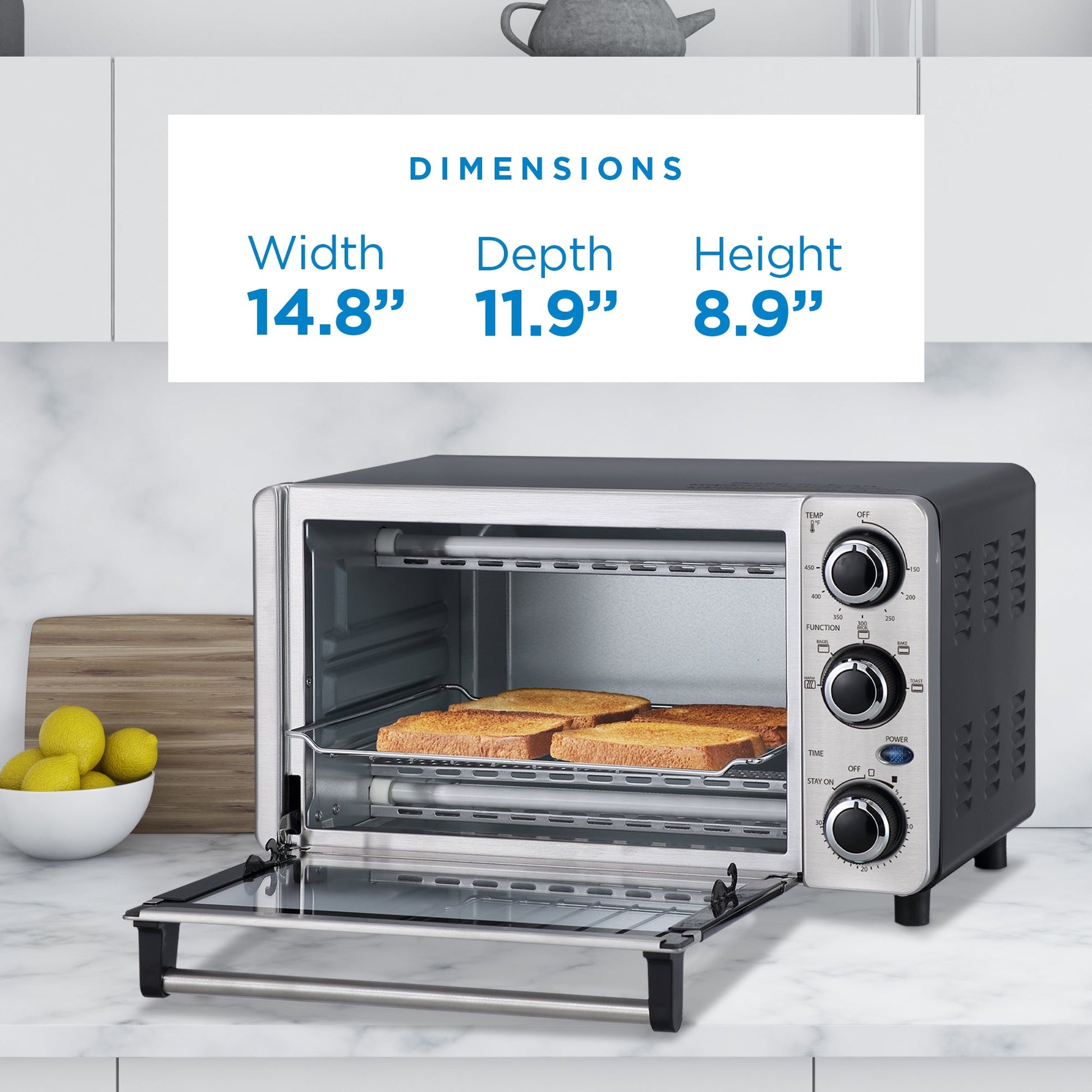 Danby 12L Stainless Steel 4-Slice Countertop Toaster Oven - DBTO0412BBSS