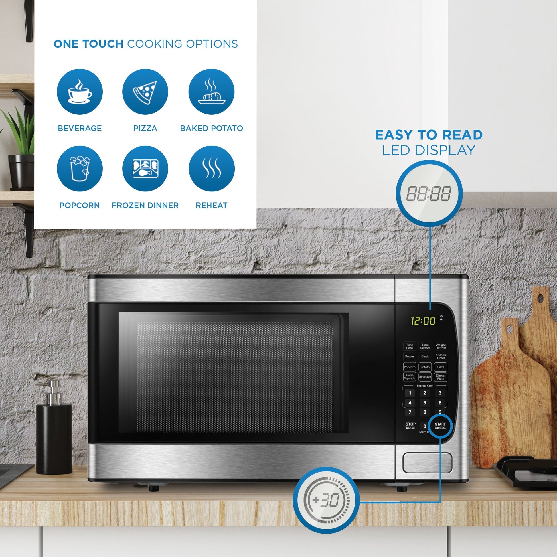 Danby 19" Stainless Steel Countertop Microwave - DBMW0924BBS