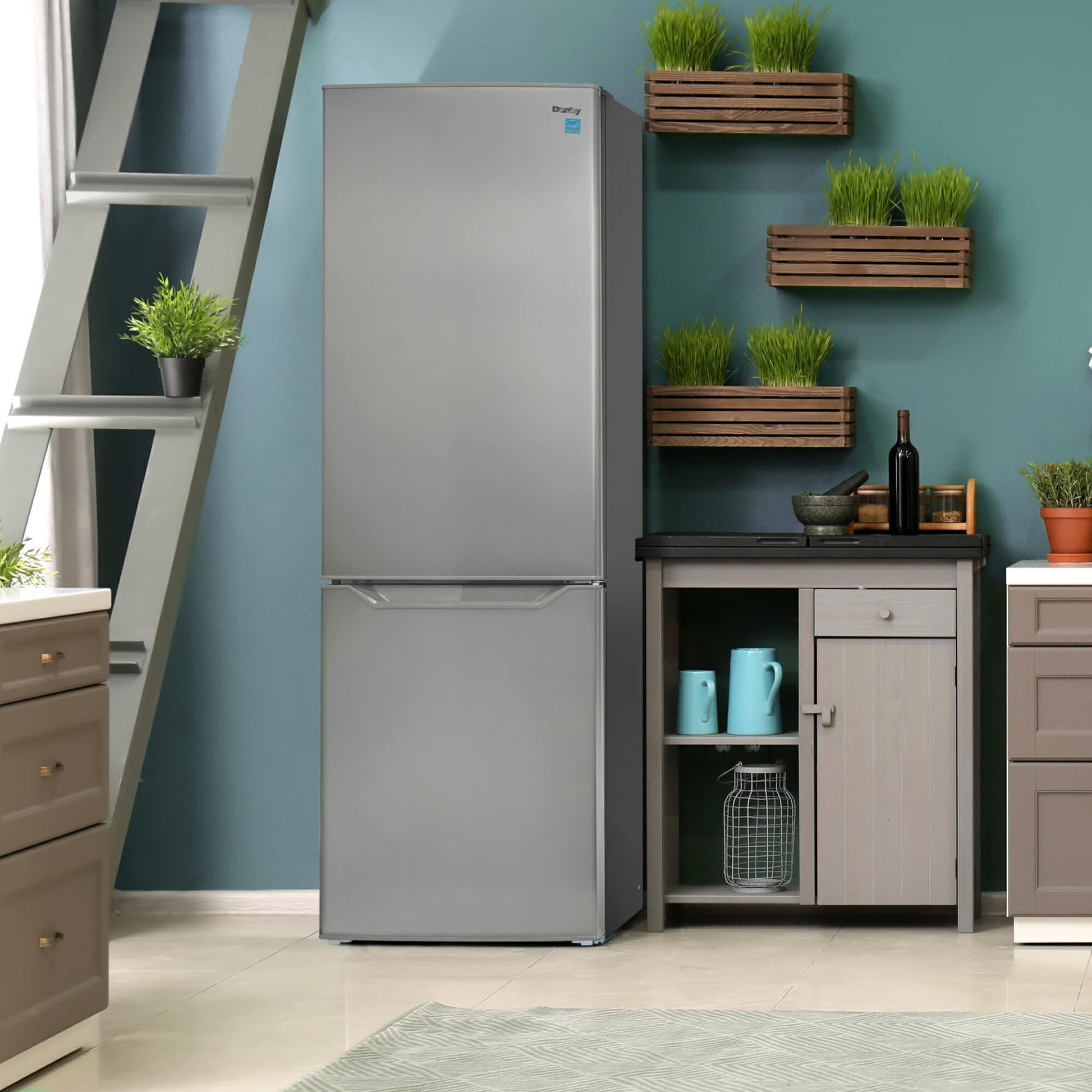 Danby 283L Stainless Steel Compact Bottom Mount Fridge - DBMF100B1SLDB