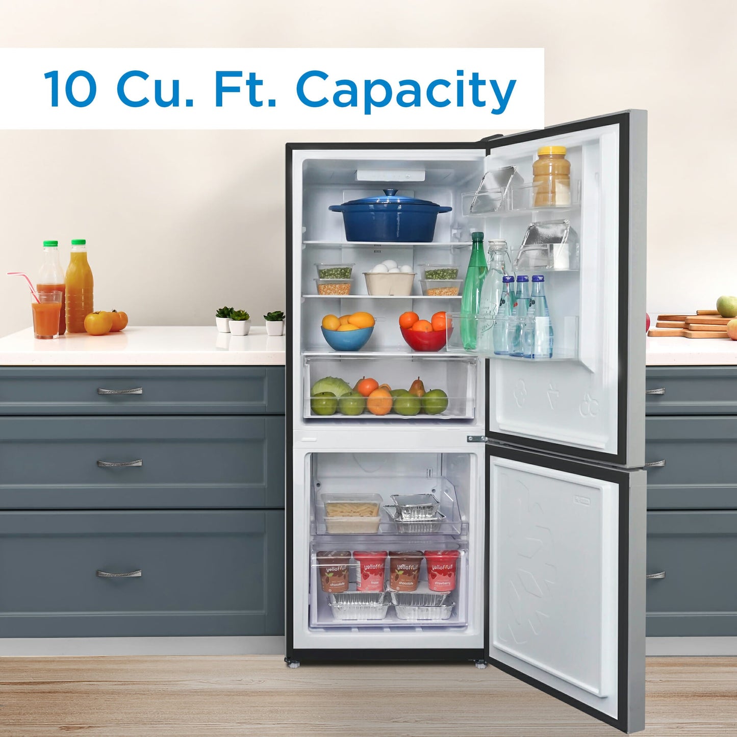 Danby 283L Stainless Steel Compact Bottom Mount Fridge - DBMF100C1SLDB