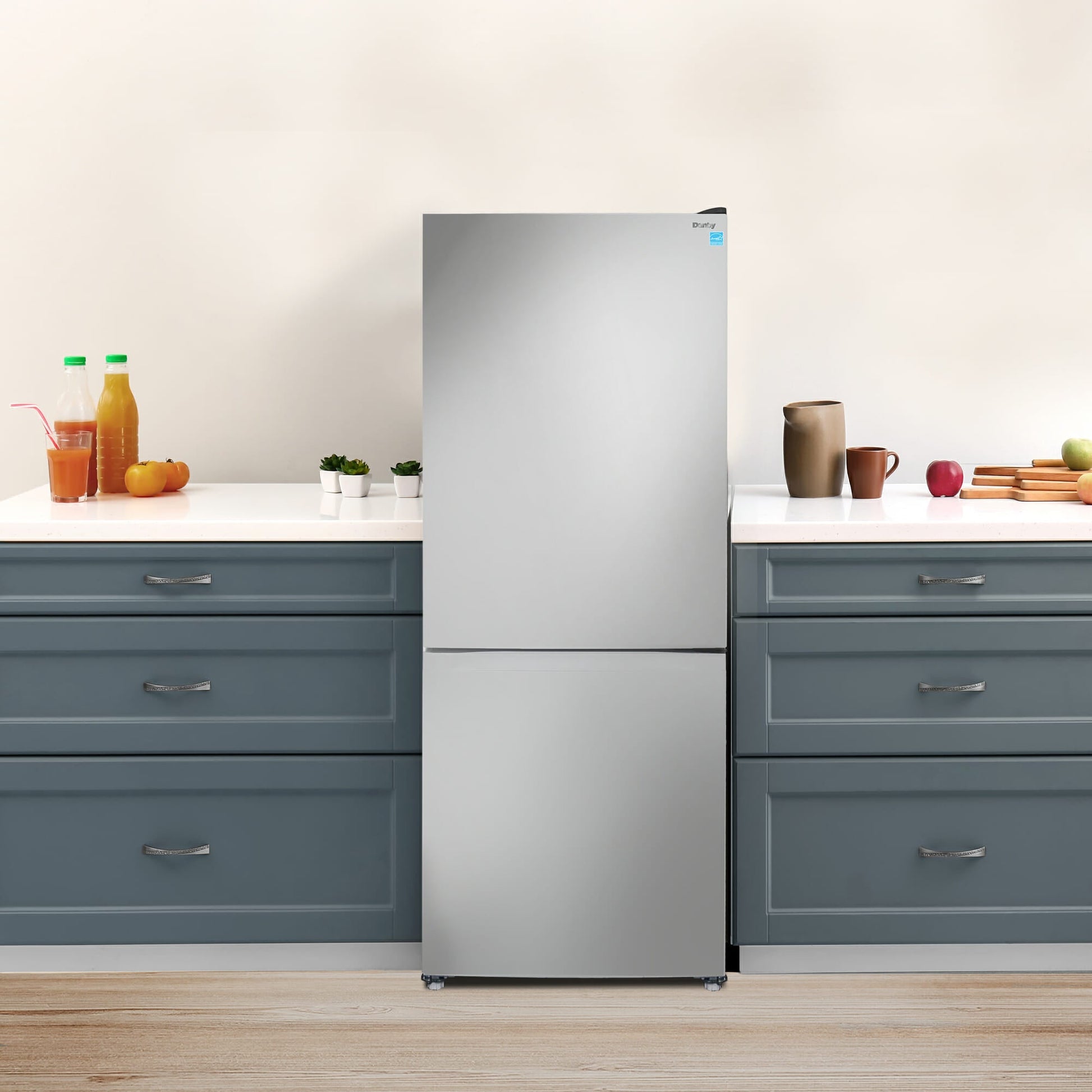 Danby 283L Stainless Steel Compact Bottom Mount Fridge - DBMF100C1SLDB