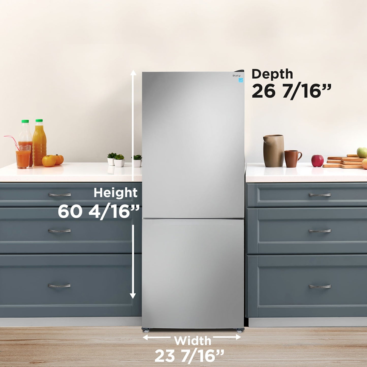 Danby 283L Stainless Steel Compact Bottom Mount Fridge - DBMF100C1SLDB