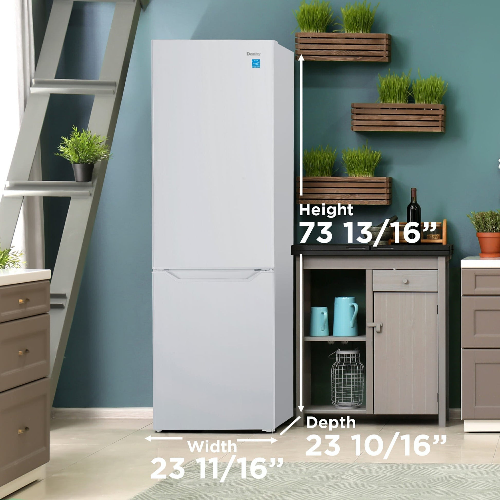 Danby 283L White Compact Bottom Mount Fridge - DBMF100B1WDB