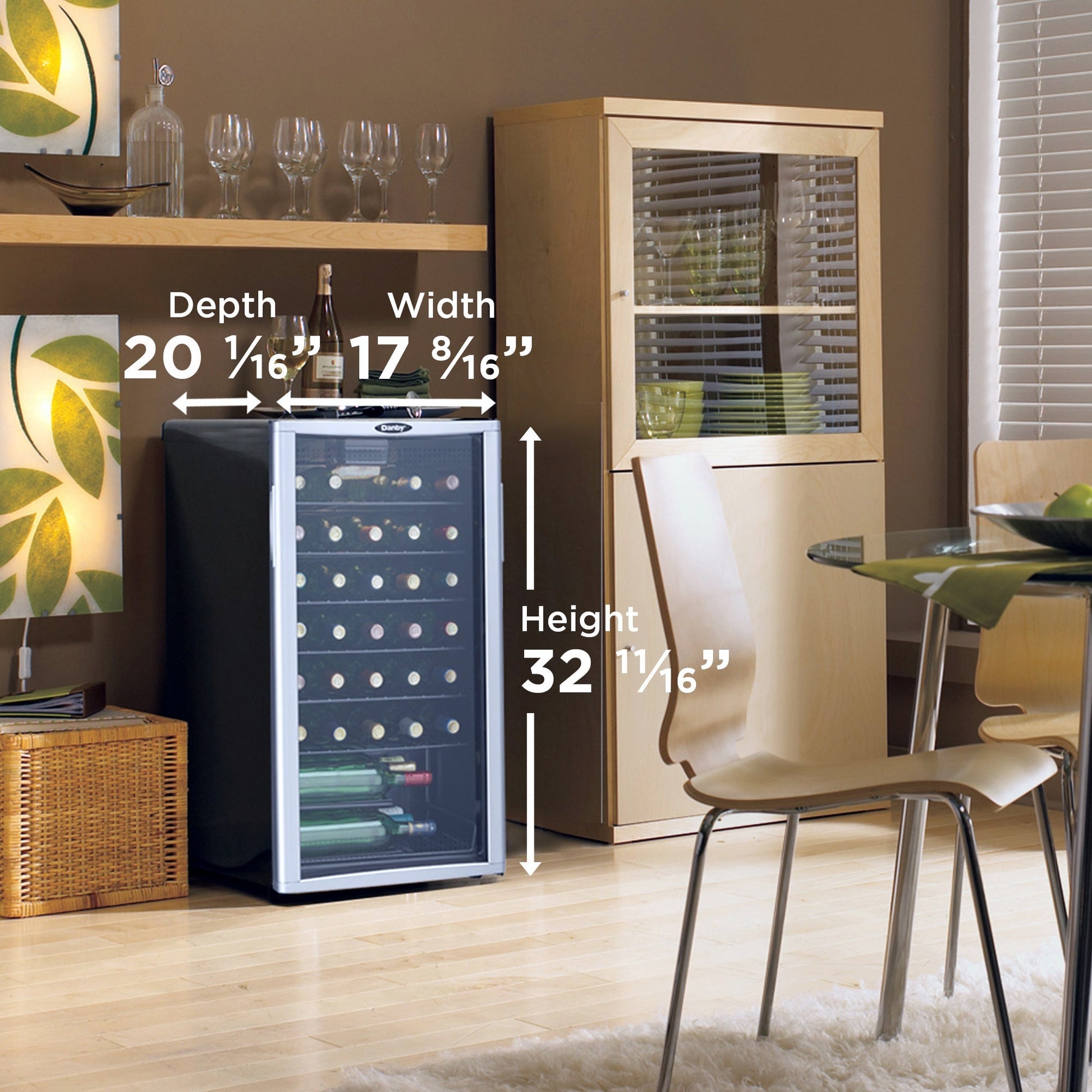 Danby 36 Bottle Free-Standing Wine Cooler in Stainless Steel