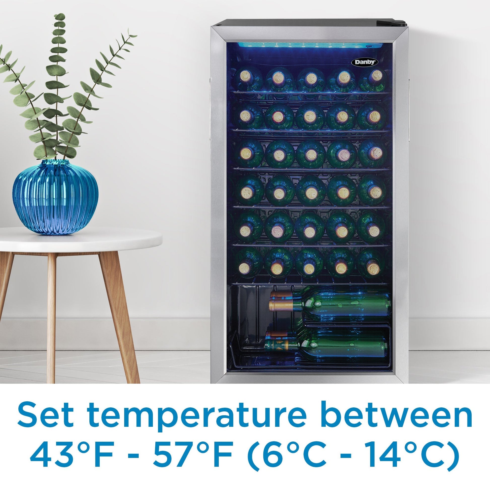 Danby 36-Bottle Stainless Steel Free-Standing Wine Cooler - DWC036A1BSSDB-6