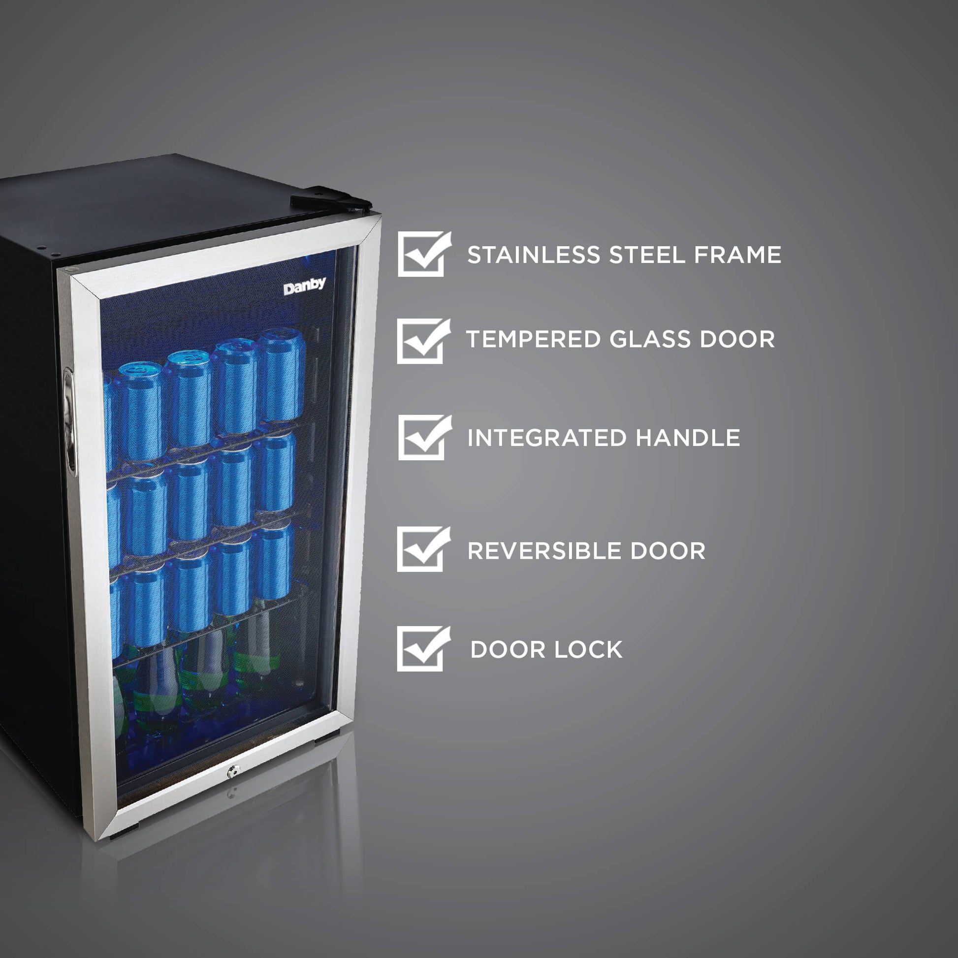 Danby 88L Stainless Steel Free-Standing Beverage Cooler - DBC117A1BSSDB-6