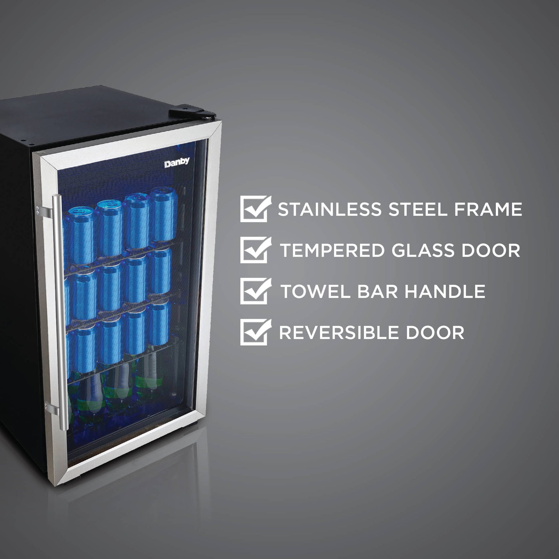 Danby 88L Stainless Steel Free-Standing Beverage Cooler - DBC117A2BSSDD-6