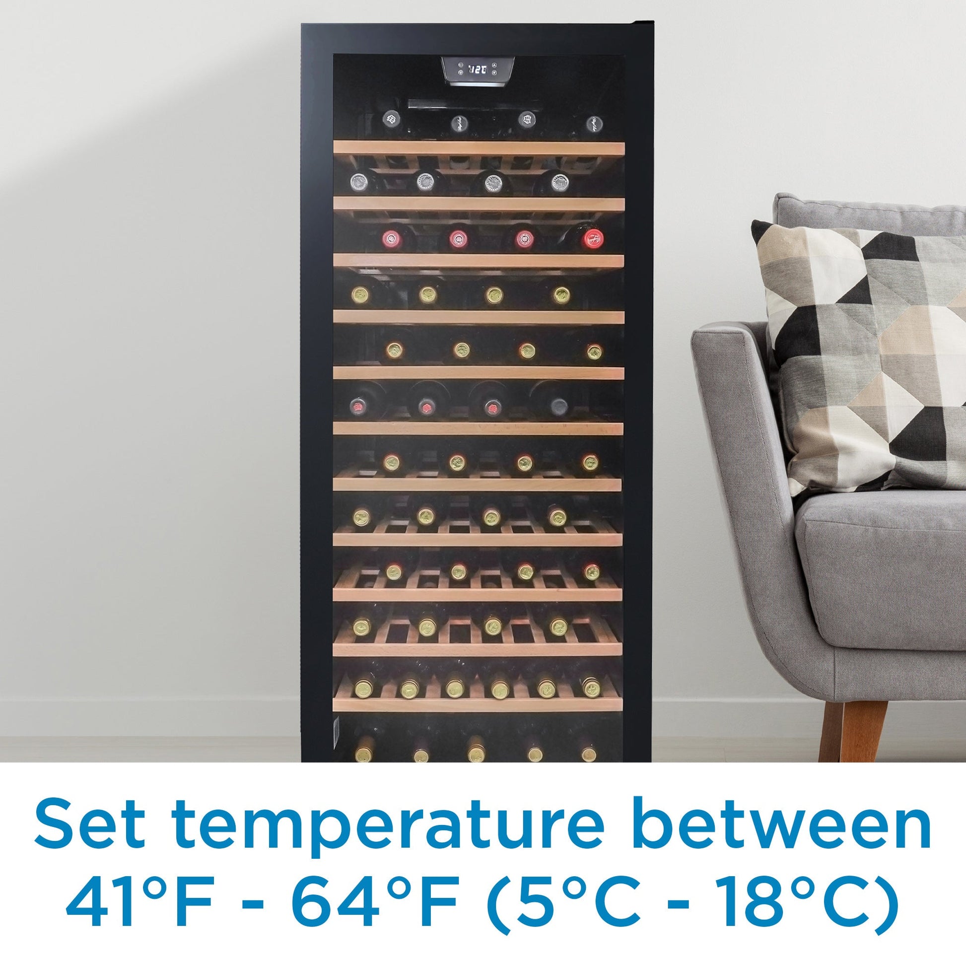 Danby 94-Bottle Black Free-Standing Wine Cooler - DWC94L1B