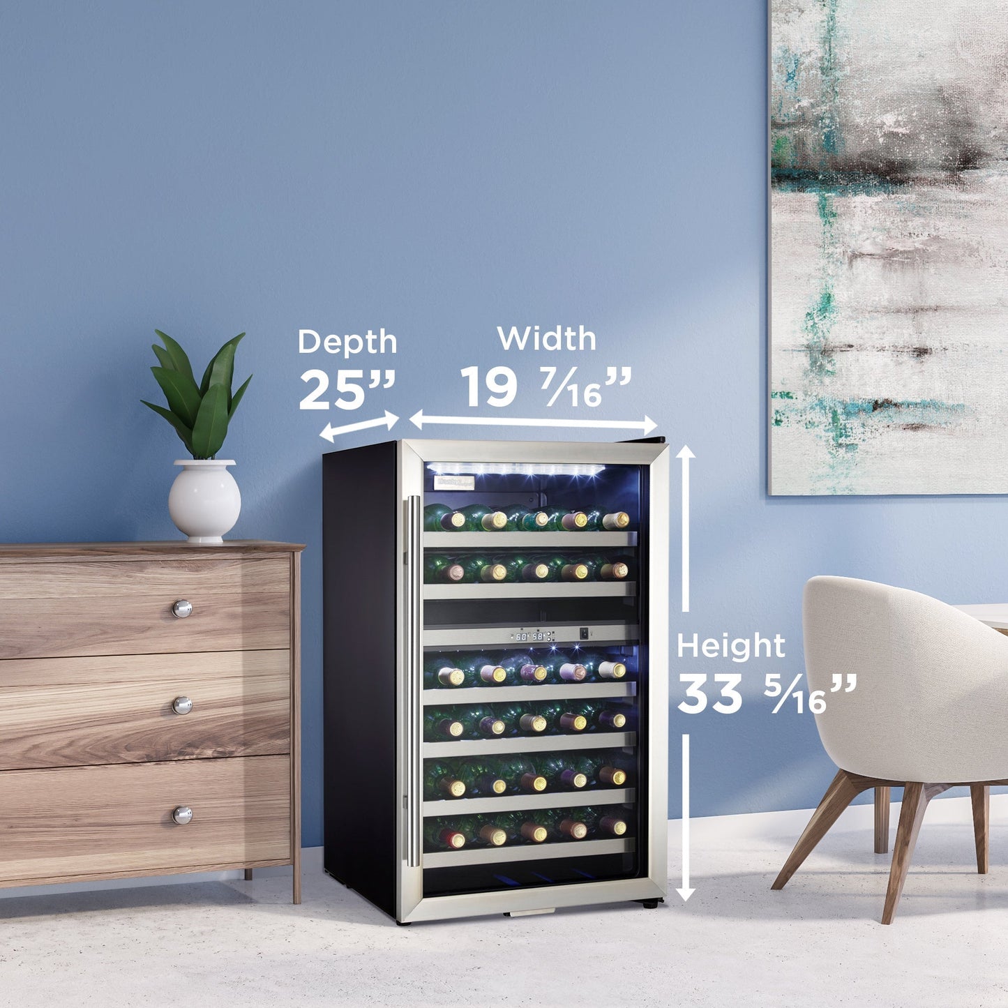 Danby Designer 38-Bottle Black Stainless Steel Free-Standing Wine Cooler - DWC114BLSDD
