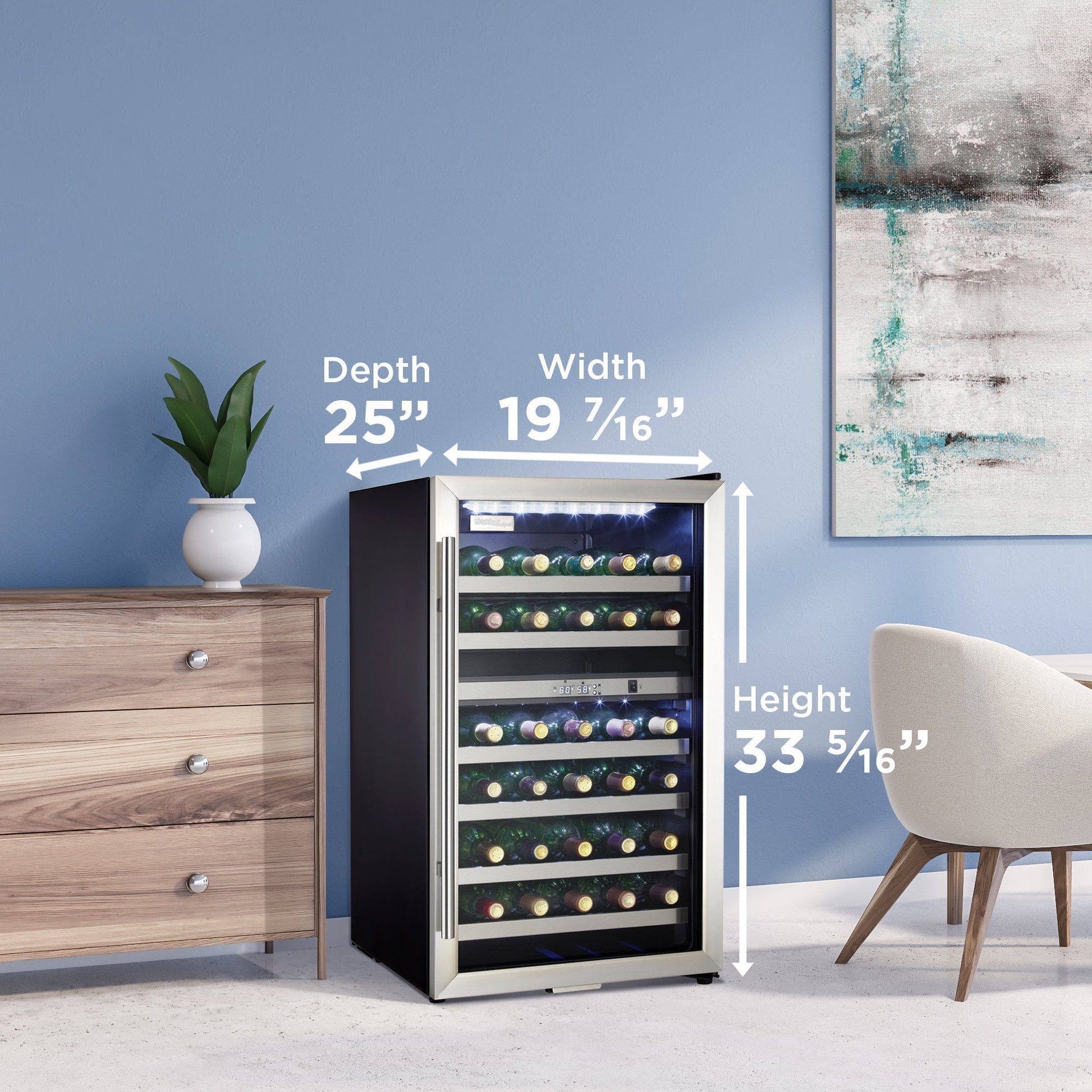 Danby Designer 38-Bottle Black Stainless Steel Free-Standing Wine Cooler - DWC114BLSDD