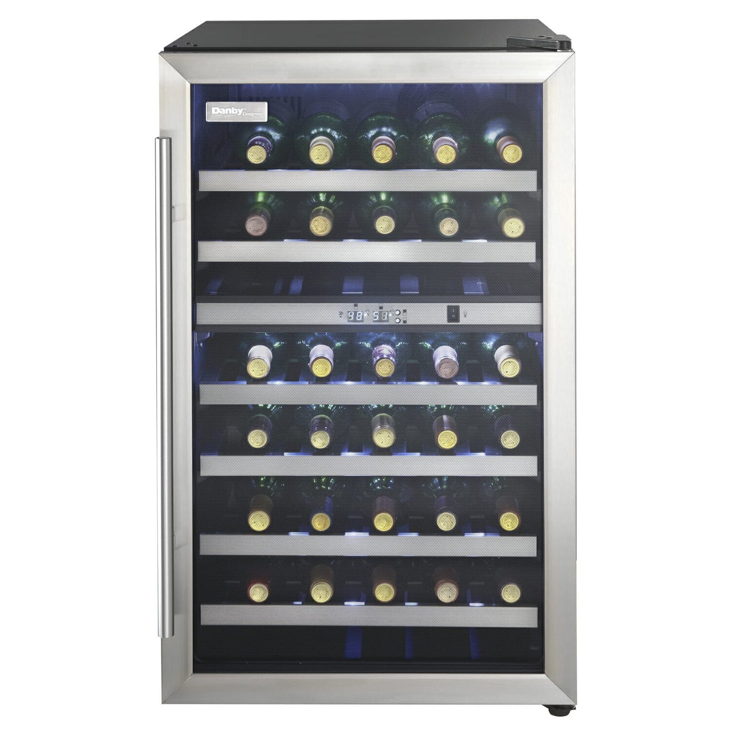 Danby Designer 38-Bottle Black Stainless Steel Free-Standing Wine Cooler - DWC114BLSDD
