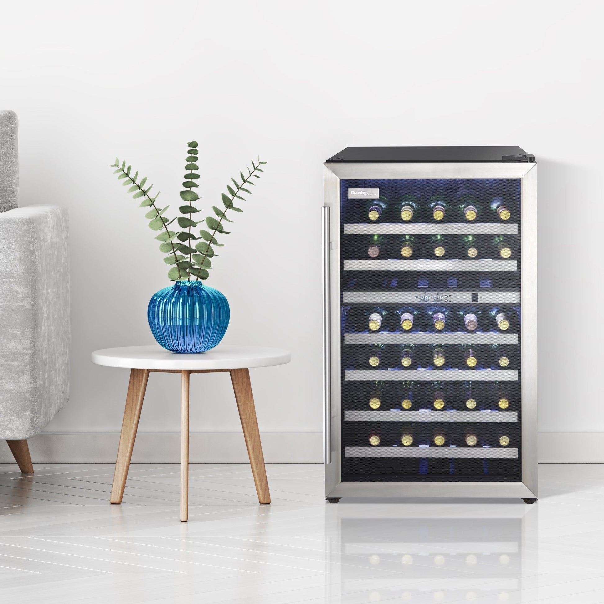Danby Designer 38-Bottle Black Stainless Steel Free-Standing Wine Cooler - DWC114BLSDD