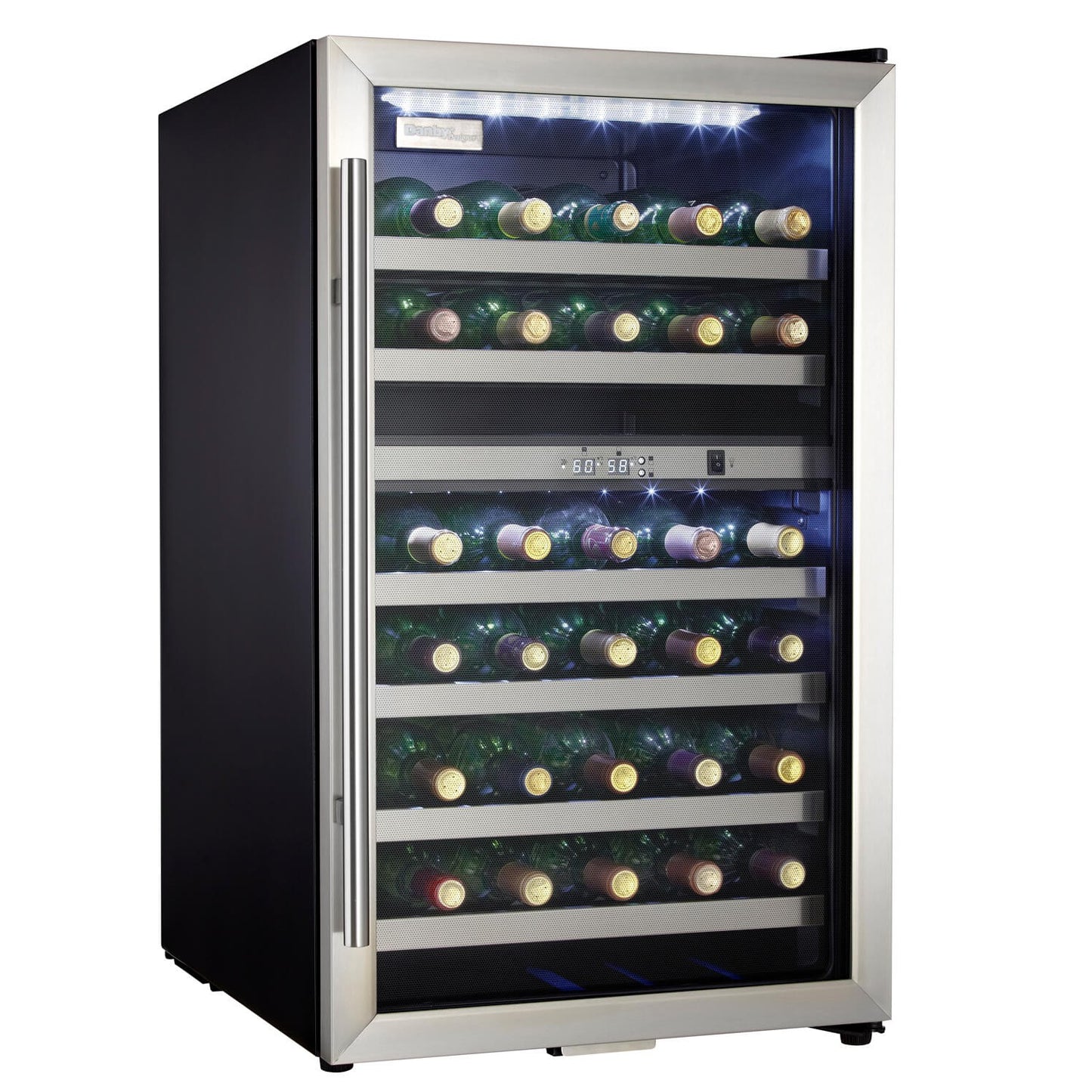 Danby Designer 38-Bottle Black Stainless Steel Free-Standing Wine Cooler - DWC114BLSDD