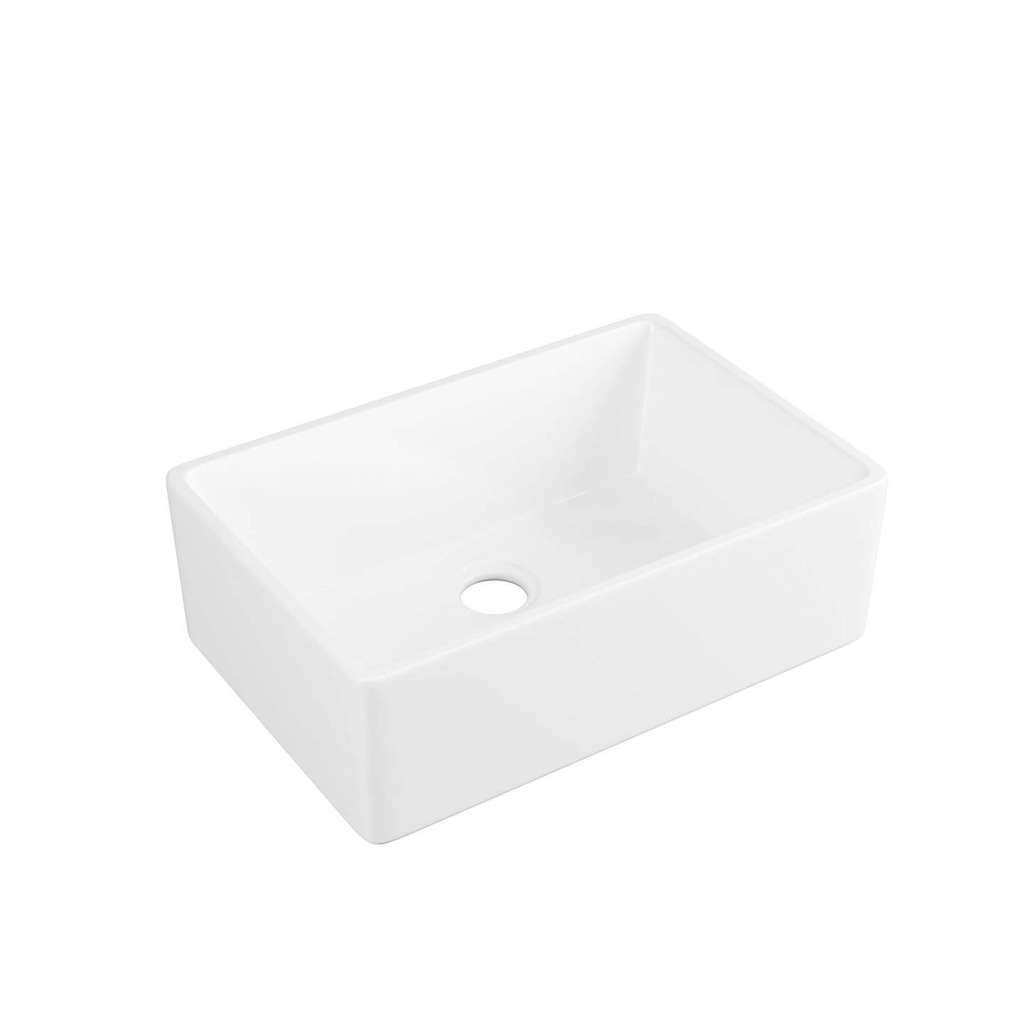 DeerValley 16" x 22" x 8" White Ceramic Farmhouse Single Kitchen Sink With Apron Front Designed
