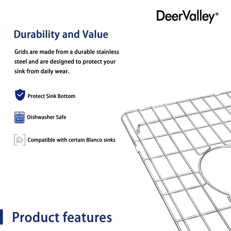 DeerValley 19" x 13" DV-K022G02 Stainless Steel Kitchen Sink Grid (Compatible with DV-1K022)