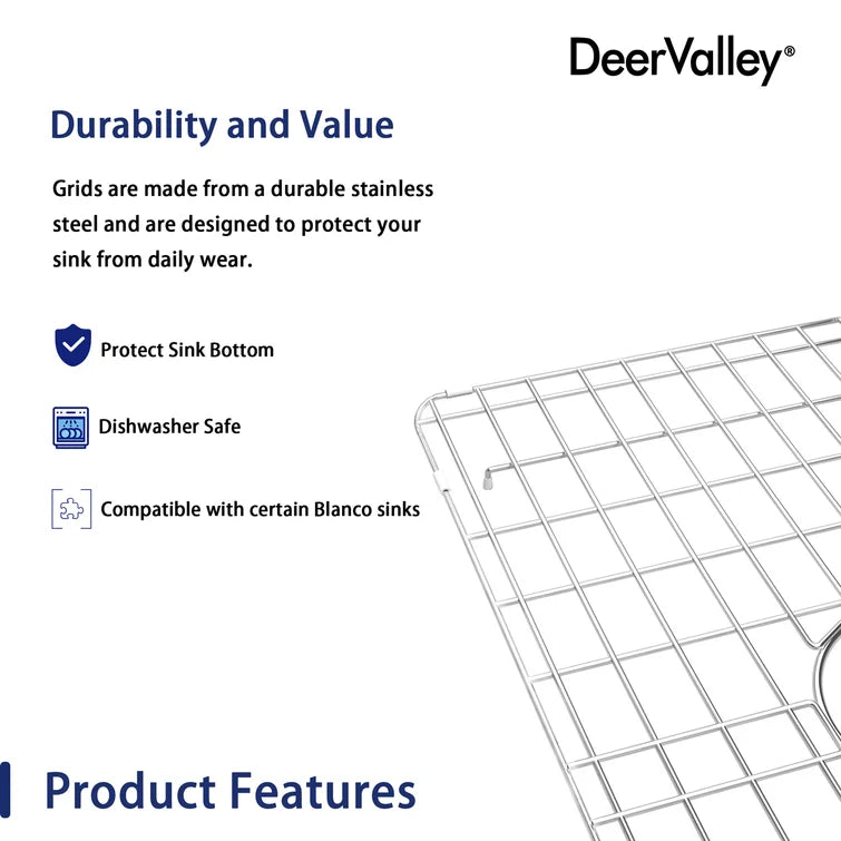 DeerValley 28" x 15" DV-K119G06 Stainless Steel Kitchen Sink Grid (Compatible with DV-1K119)