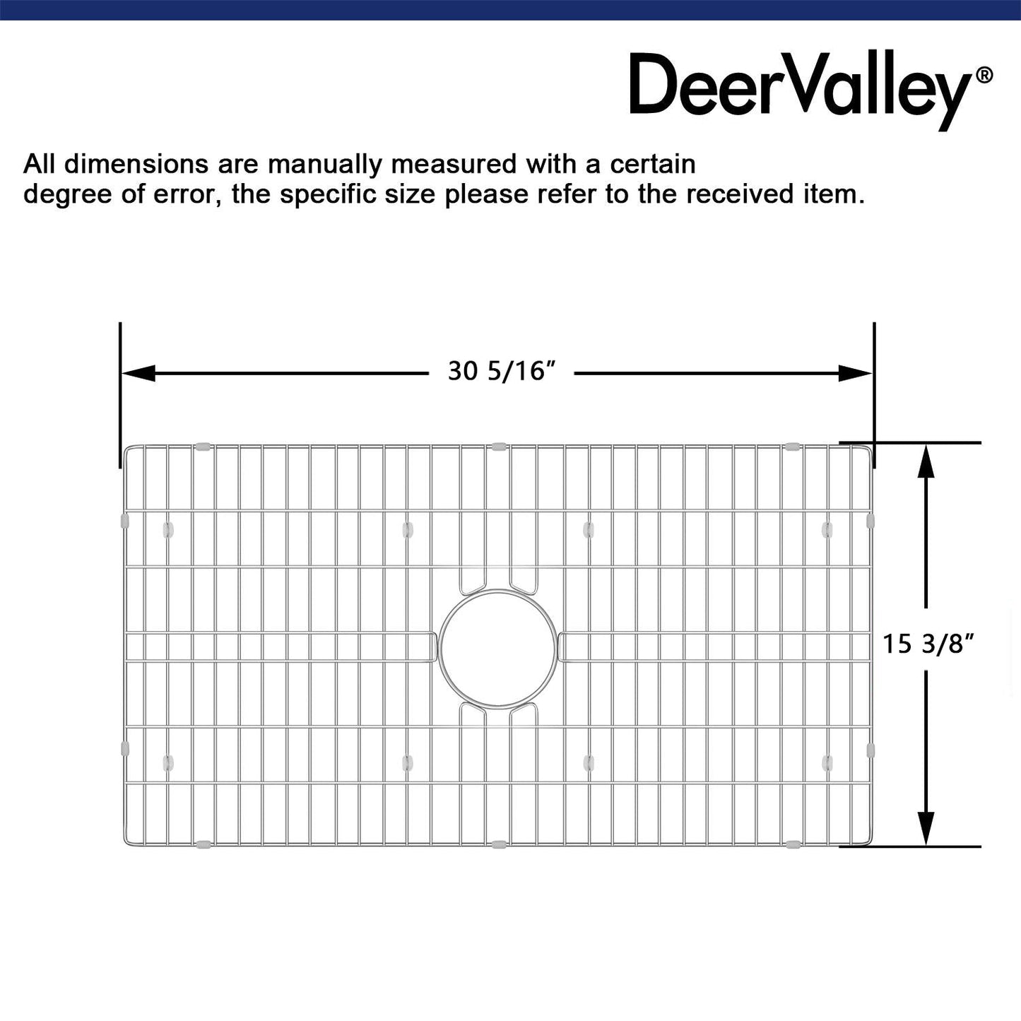 DeerValley 30" x 15" DV-K502G08 Stainless Steel Kitchen Sink Grid (Compatible with DV-1K502)