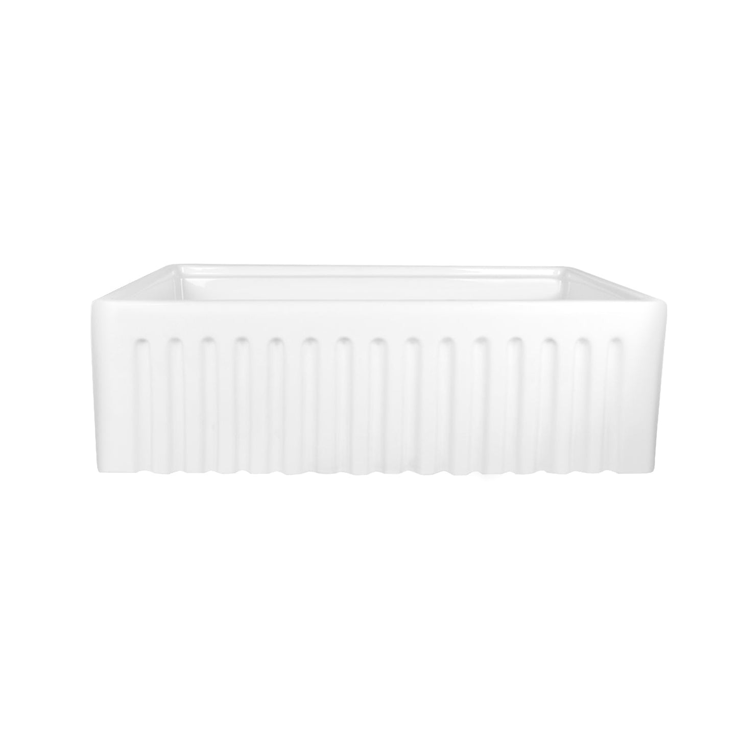 DeerValley 33" L x 20" W DV-1K0065 Rectangular White Easy-Cleaning Farmhouse Kitchen Sink With Basket Strainer, Basin Rack/Bottom Grid, Cutting Board and Colander