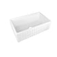 DeerValley 33" Single Bowl Rectangular White Easy-Cleaning Farmhouse Kitchen Sink With Basket Strainer, Basin Rack/Bottom Grid, Cutting Board and Colander