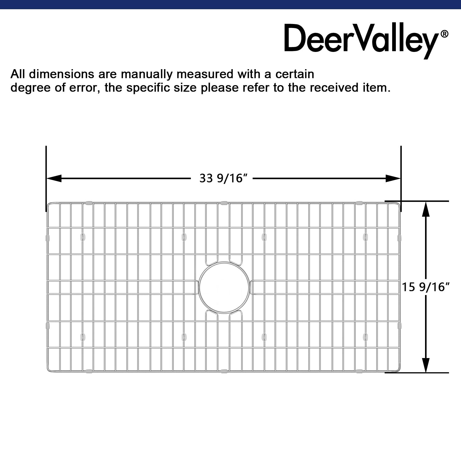 DeerValley 34" x 16" DV-K505G10 Stainless Steel Kitchen Sink Grid (Compatible with DV-1K505)
