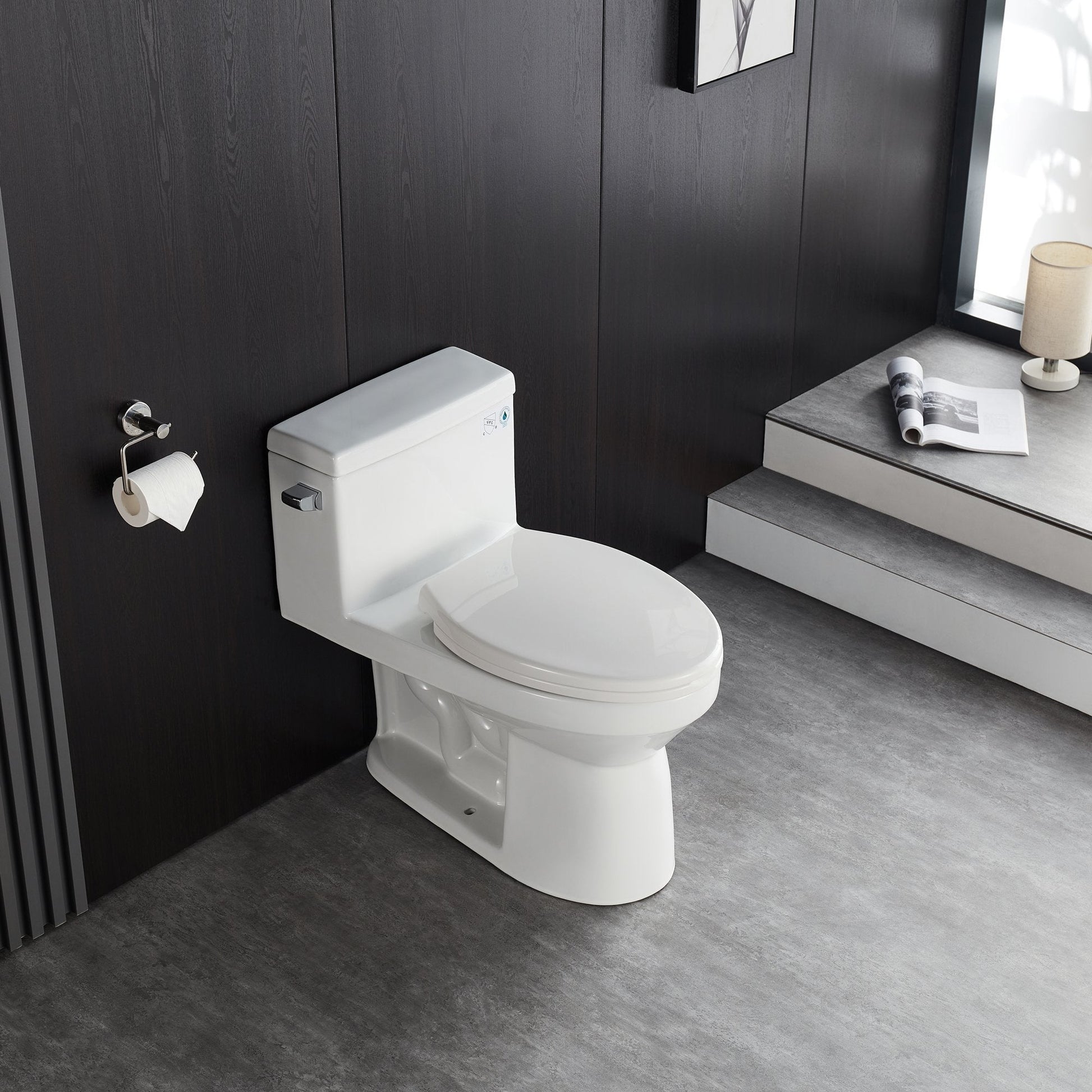 DeerValley Concord 12" Rough-in Single-Flush Elongated White One-Piece Toilet
