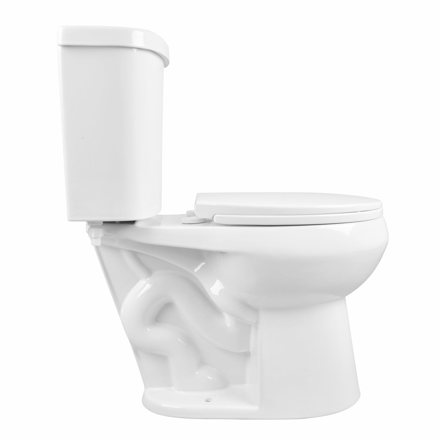 DeerValley Dynasty 12" Rough-in Dual-Flush Round White Two-Piece Toilet