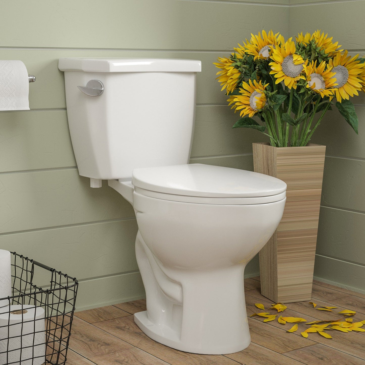 DeerValley Dynasty 1.28GPF Single-Flush Elongated White Two-Piece Toilet
