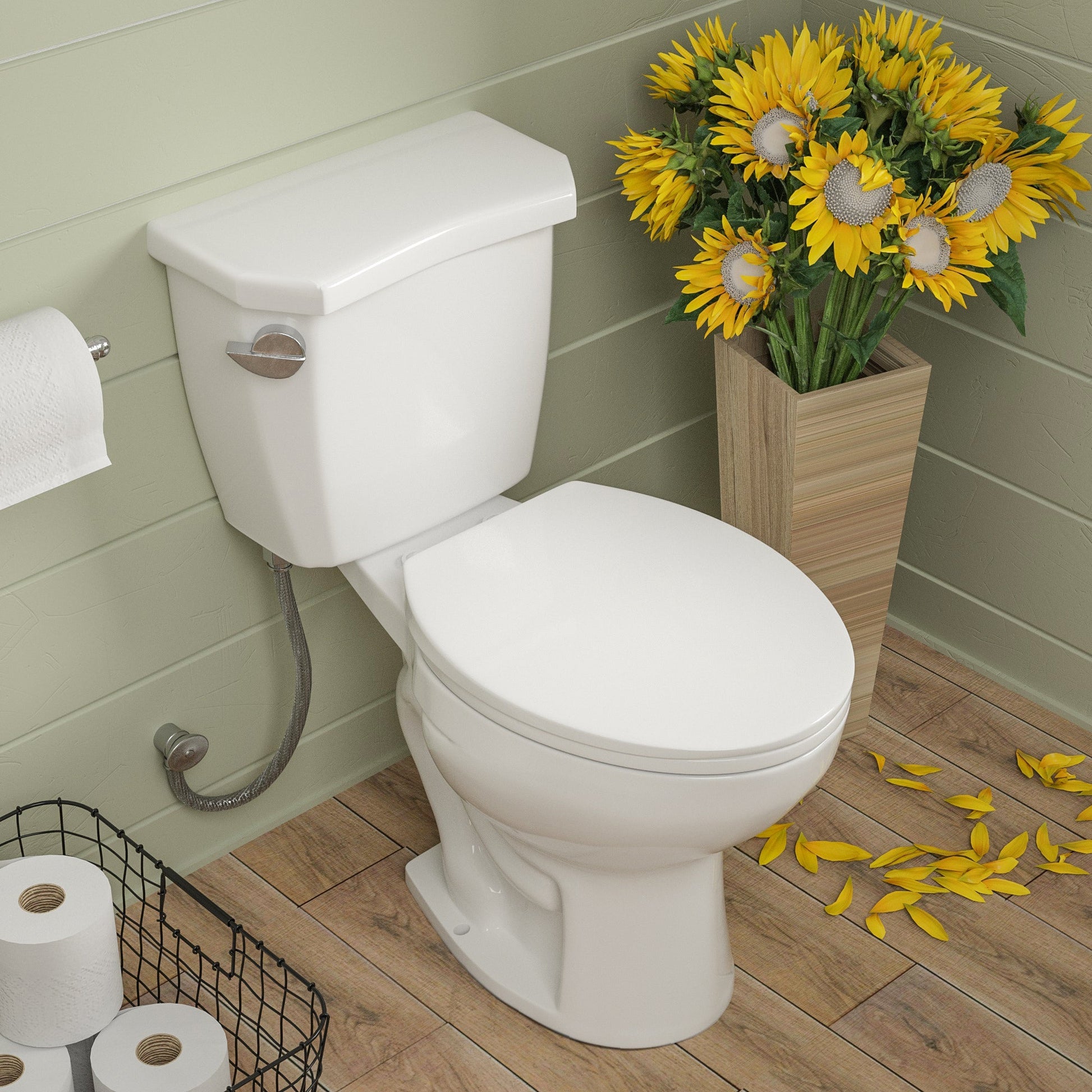 DeerValley Dynasty 1.28GPF Single-Flush Elongated White Two-Piece Toilet
