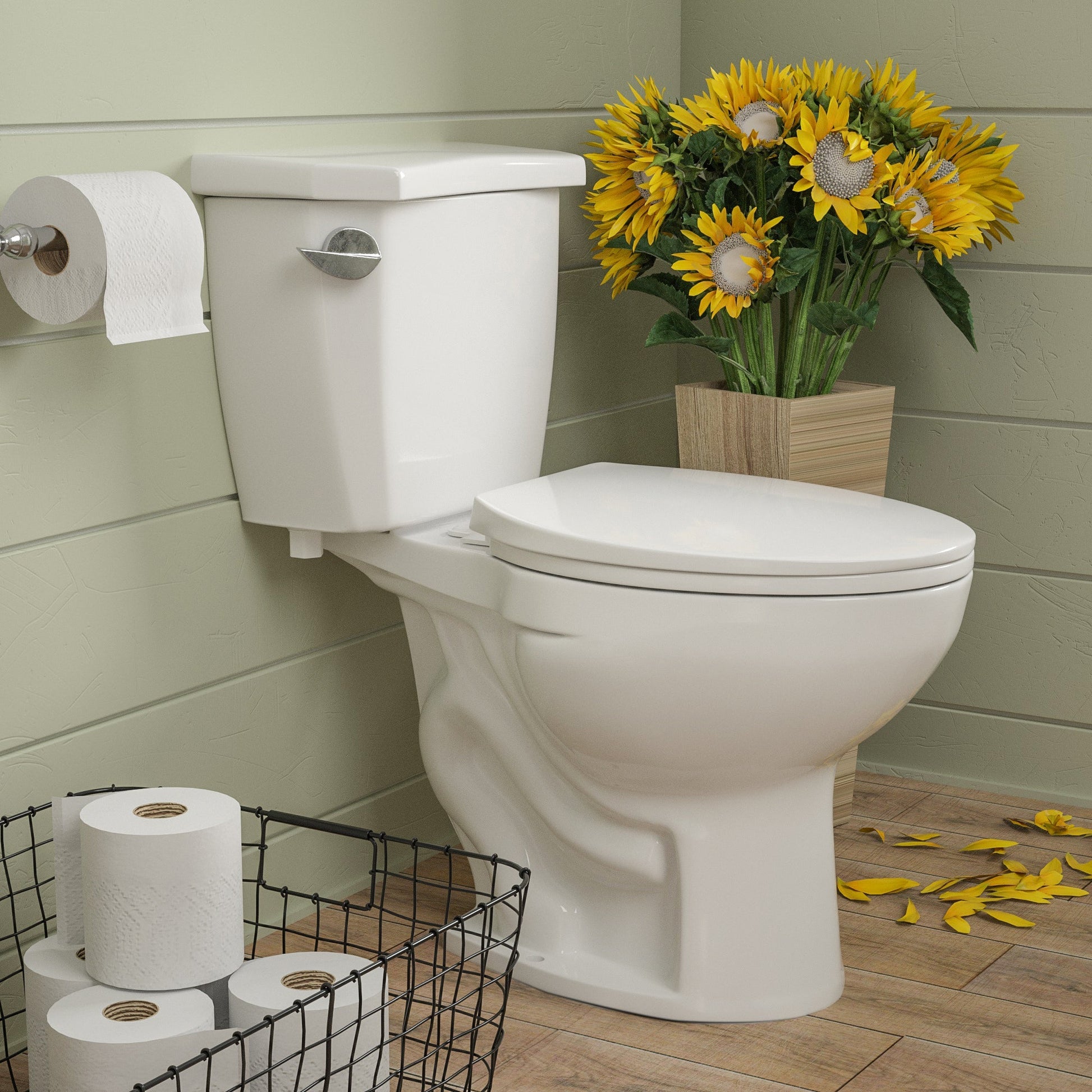 DeerValley Dynasty 1.28GPF Single-Flush Elongated White Two-Piece Toilet
